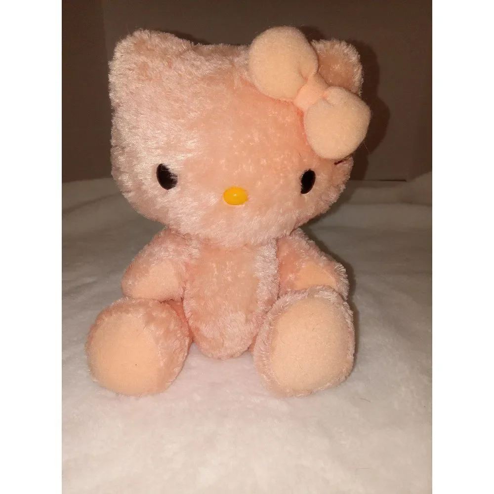 Rare 2004 Sanrio‎ Hello Kitty Plush Peach Poseable 10 Inch